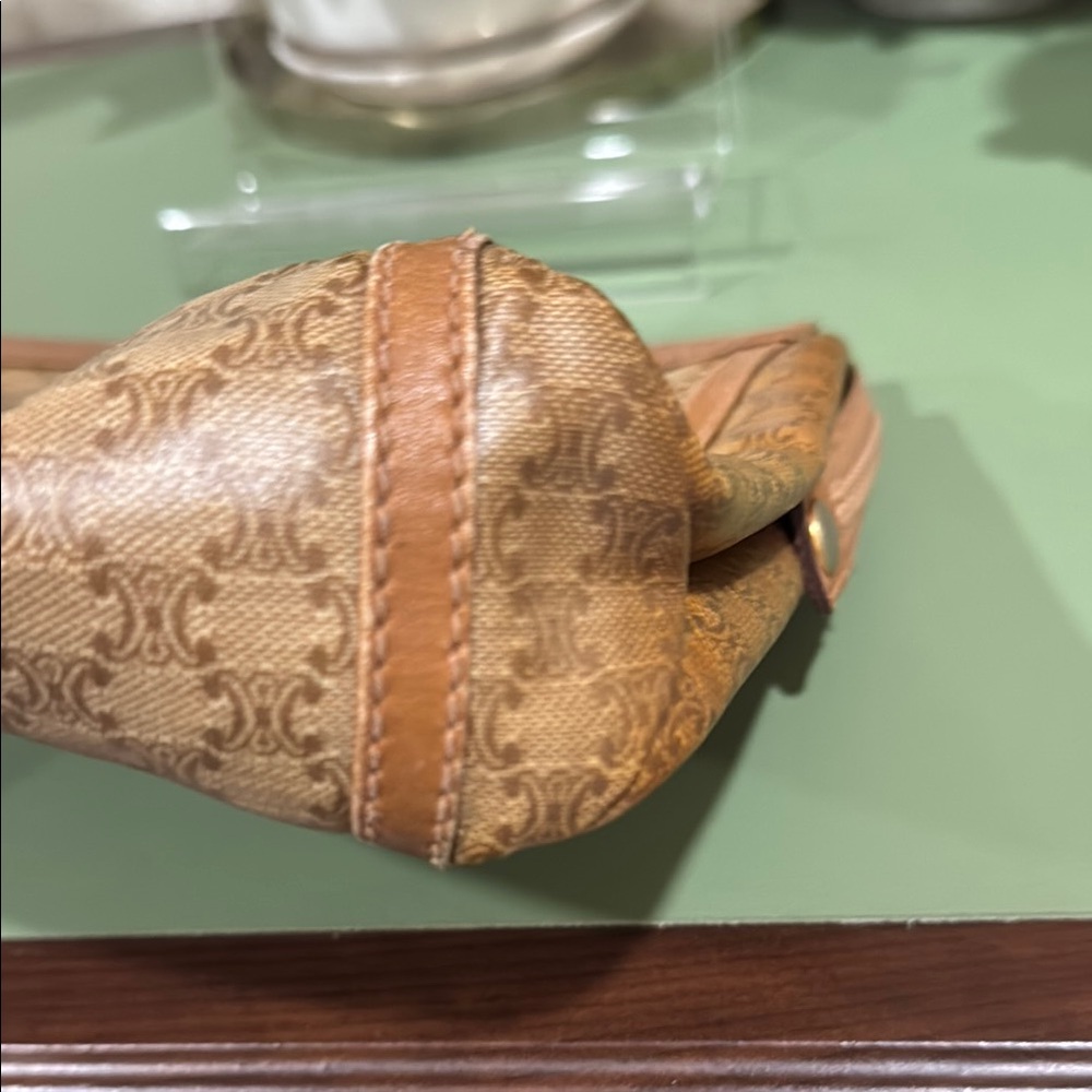 Celine Tan and Brown Toiletry Bag with Geometric Pattern - Picture 12 of 14